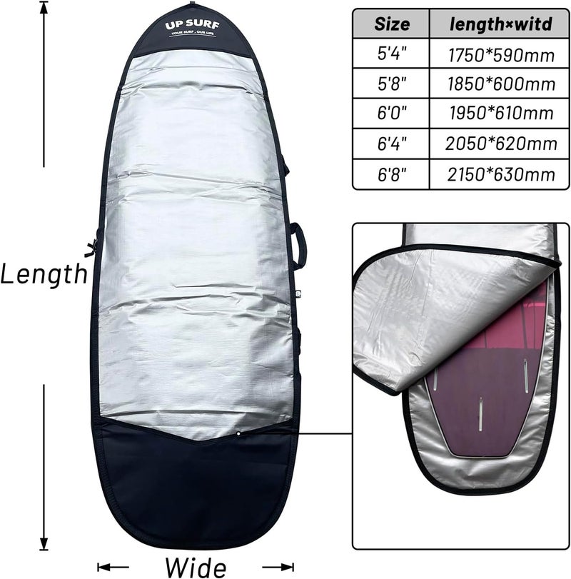 UP SURF Surfboard Bag, Daylight Bags for Fish/Hybrid Surfboards, for Size Fish/Hybrid board 5'4'', 5'8'',6'0'',6'4'',6'8'',Surfboard cover for Storage and Transport Surfboard - Image 5